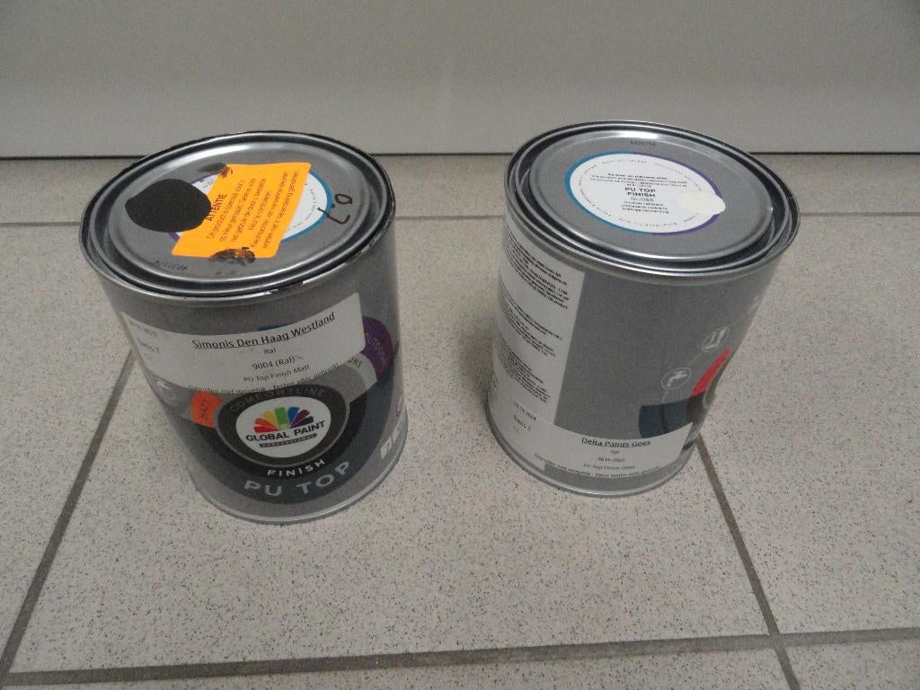 GLOBAL PAINT WATERGEDRAGEN LAK VERKEERSWIT RAL 9016  ZWART, Wit, Nieuw, Ophalen of Verzenden, Lak