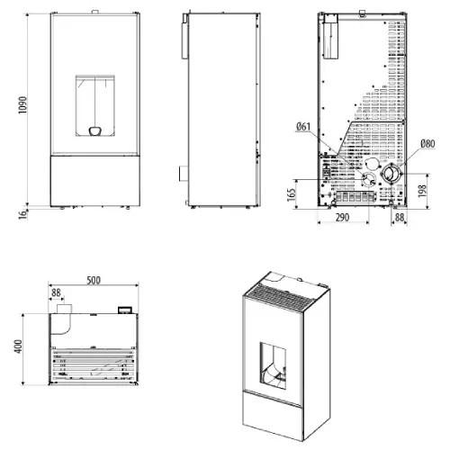 Mcz Core Eiko 6 Kw showroommodel, Ophalen, Overige brandstoffen, Zo goed als nieuw, Pelletkachel
