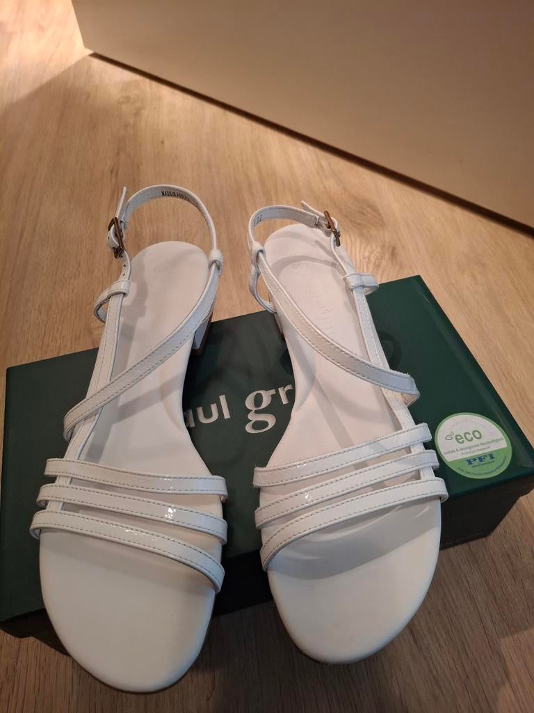 Elegante dames sandalen - Paul Green - Maat 7.5, Kleding | Dames, Schoenen, Wit, Zo goed als nieuw, Paul Green, Sandalen of Muiltjes