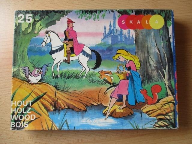 Disney Doornroosje houten puzzel 25 stukjes Skala, Verzamelen, Disney, Ophalen of Verzenden, Overige figuren, Gebruikt, Beeldje of Figuurtje
