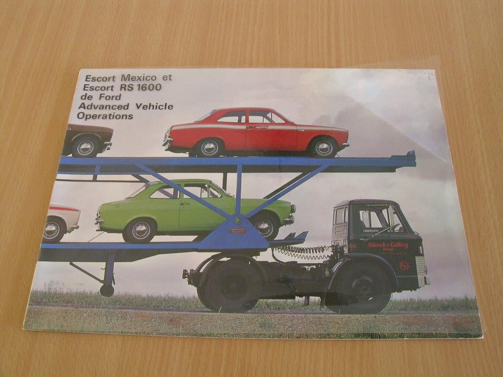 Ford Escort MK.1 Mexico + RS 1600 AVO brochure, Ophalen of Verzenden, Zo goed als nieuw, Ford