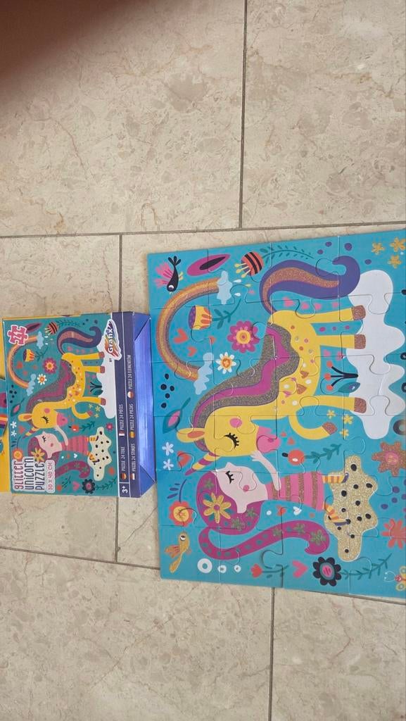 Grafix Glitter Unicorn Puzzel - 24 Stukjes, 2 tot 4 jaar, 10 tot 50 stukjes, Ophalen of Verzenden, Zo goed als nieuw