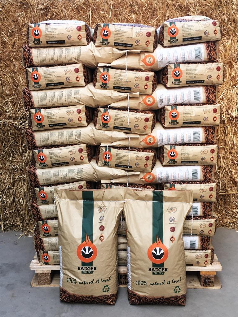 Badger houtpellets 100% naaldhout, Minder dan 3 m³, Ophalen, Overige houtsoorten, Blokken