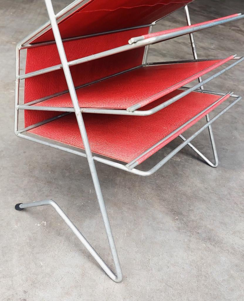 Vintage design lectuurbak / lp-houder | Voss, Huis en Inrichting, Woonaccessoires | Krantenbakken en Lectuurbakken, Gebruikt, .