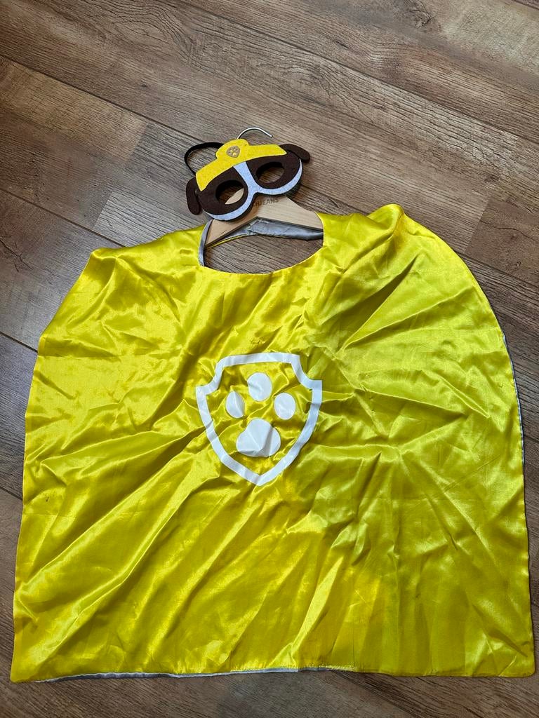 Paw Patrol Rubble Cape met Masker, Ophalen, Zo goed als nieuw, 104 of kleiner, Jongen of Meisje
