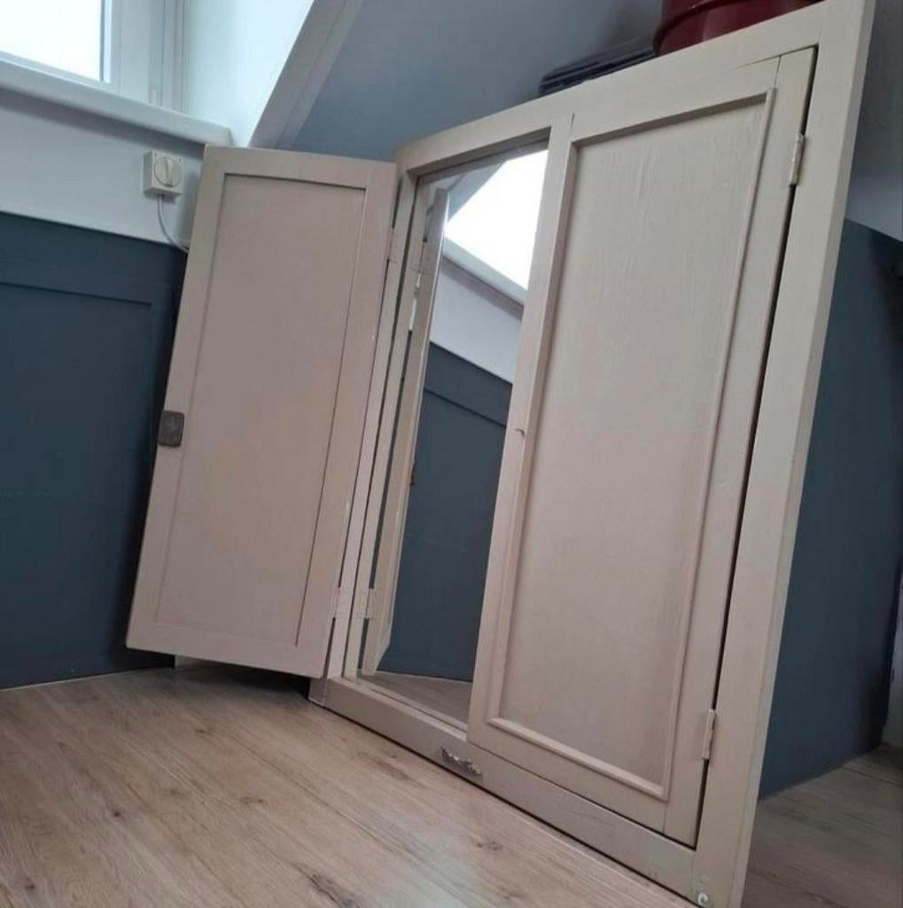 Spiegel met luiken, Huis en Inrichting, Woonaccessoires | Spiegels, Ophalen, Rechthoekig, Minder dan 100 cm