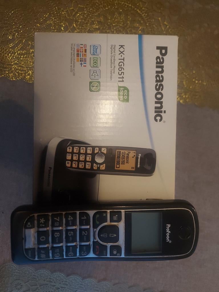 2XPanasonic KX-TG6511 Draadloze Telefoon - Zo goed als nieuw, Ophalen of Verzenden, Gebruikt, 1 handset, Stralingsarm