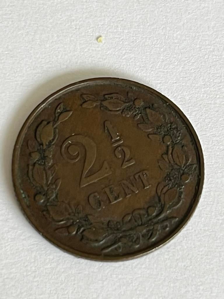Munt 2,5 cent 1880, Ophalen, Koning Willem III, 1 cent