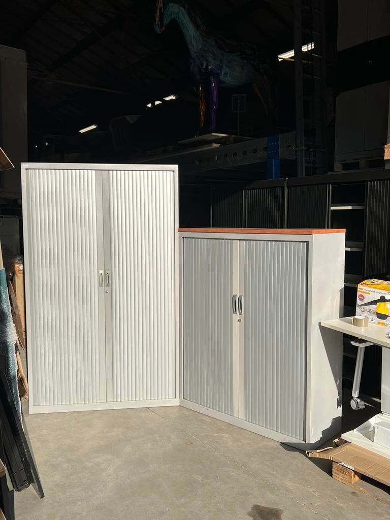2x roldeurkast aluminium 195x120 en 147x120, 100 tot 150 cm, Ophalen of Verzenden, Zo goed als nieuw, 150 tot 200 cm