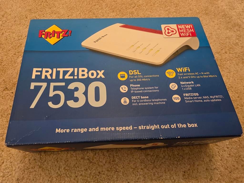 Fritz!Box 7530 Router met Modem - Geseald!, Ophalen of Verzenden, Nieuw, Router met modem, Fritz!