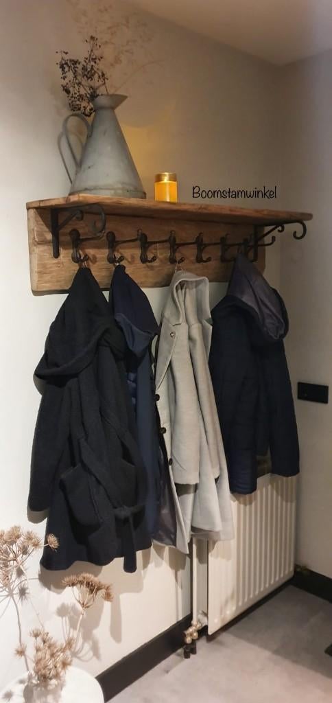 houten kapstok | kapstok oud hout | eiken kapstok, Wandkapstok, Nieuw, Ophalen of Verzenden, Minder dan 100 cm