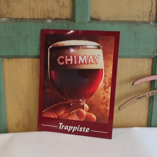Reclame bord toonbank display Chimay Trappiste origineel, Verzamelen, Biermerken, Ophalen of Verzenden, Gebruikt, Reclamebord, Plaat of Schild