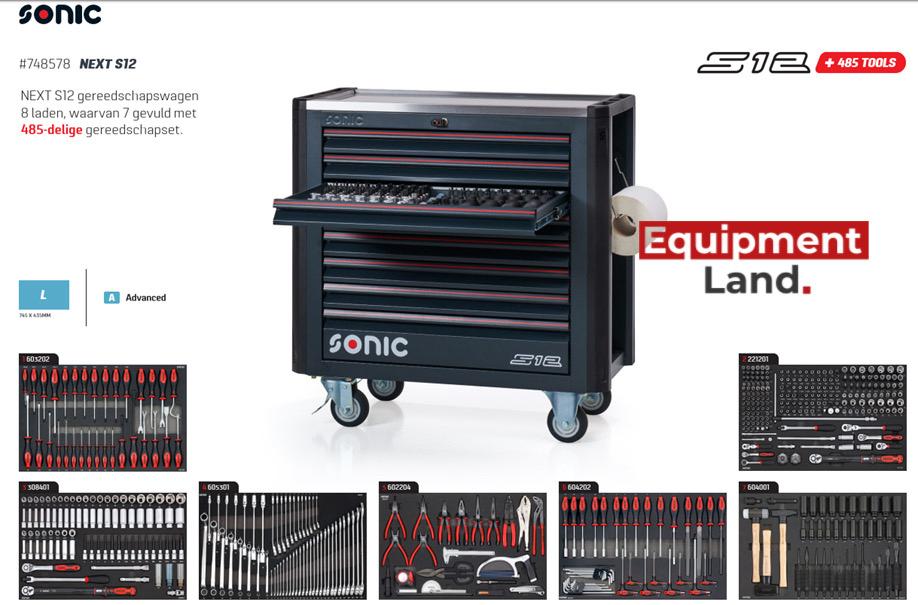 Sonic S12 Next gereedschap wagen kar 748578 485delig nieuw!, Nieuw, Ophalen of Verzenden, 7903AZ Hoogeveen, Meuinkerken@jaritechniek.nl