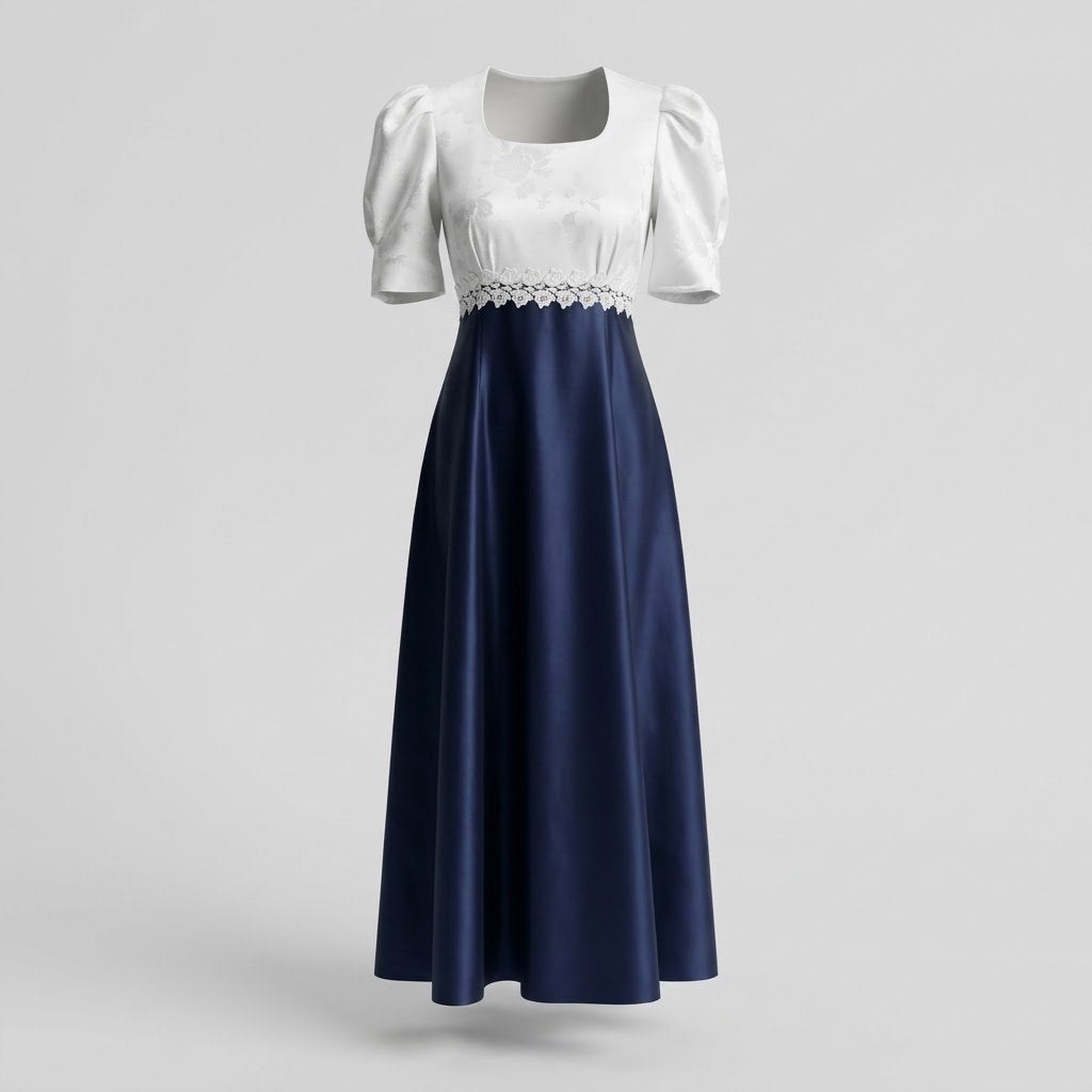 Elegante vintage jurk-Zwart met wit bloemenpatroon maat 4/34, Galajurk, Zwart, Ophalen of Verzenden, Zo goed als nieuw