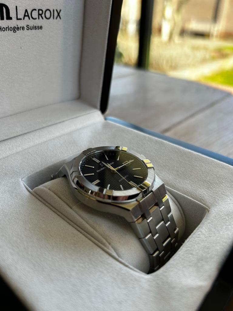 Maurice Lacroix Aikon Automatic - zwart, Sieraden, Tassen en Uiterlijk, Horloges | Heren, Zo goed als nieuw, Polshorloge, Overige merken