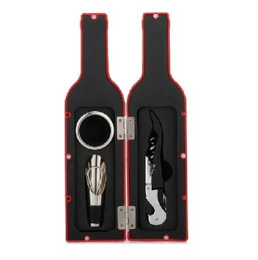 Geschenkset - flesopener set 3-delig - voor wijnliefhebbers, Overige typen, Ophalen of Verzenden, Nieuw, Zwart
