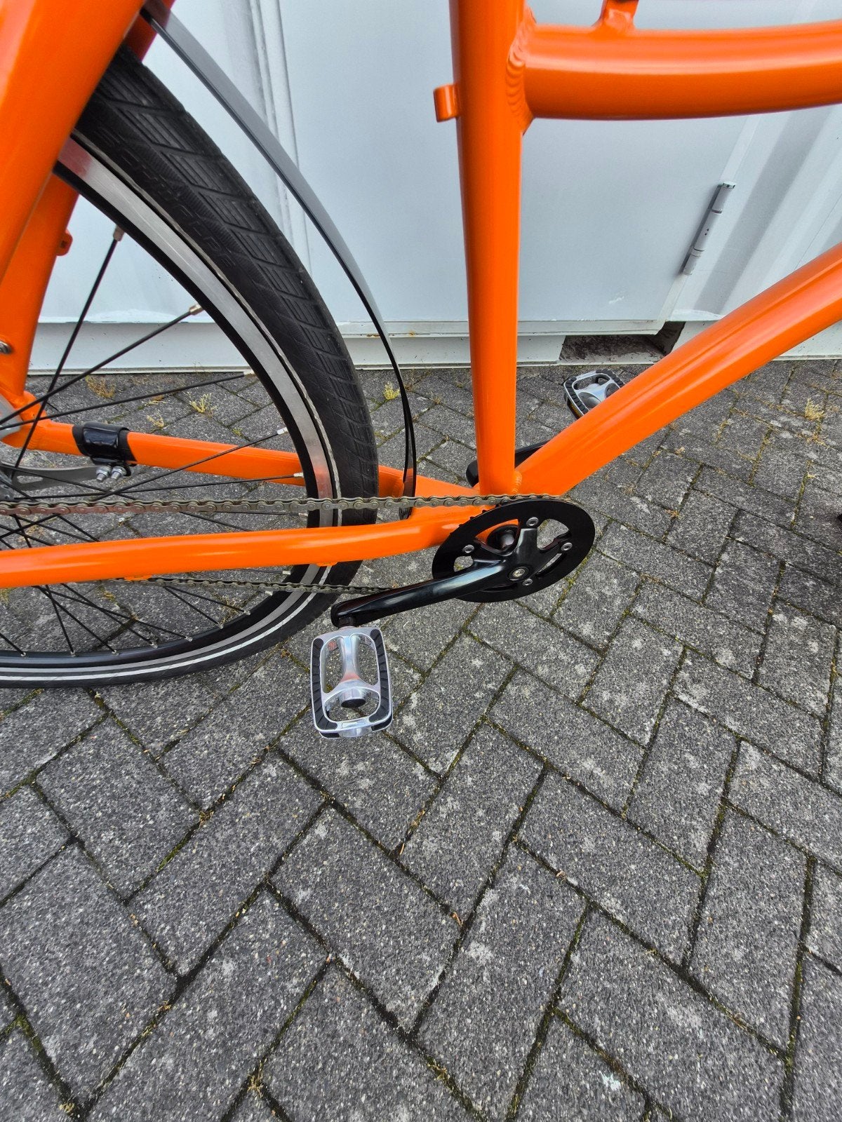 Oranje bakfiets met voorrek - Ideaal voor transport, Fietsen en Brommers, Ophalen of Verzenden, Gebruikt