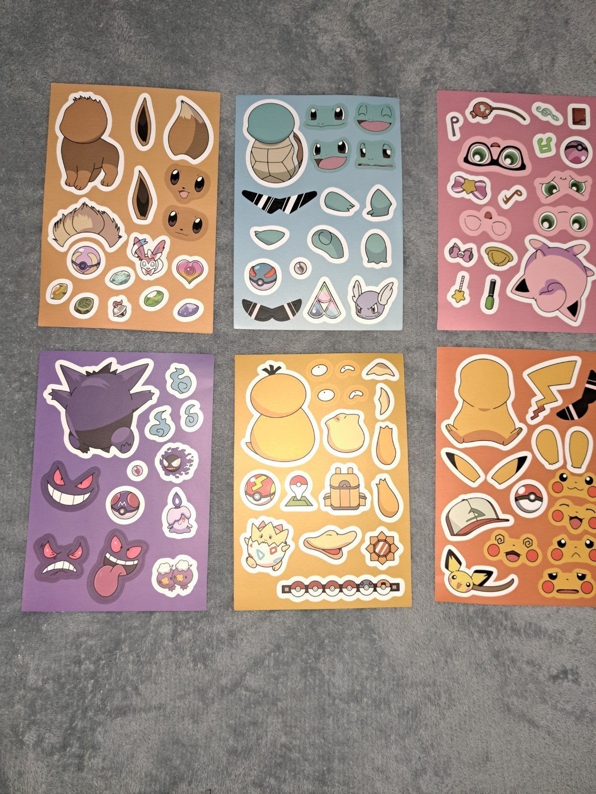 Pokemon stickervellen set,sticker Pokmon figuren in elkaar, Ophalen of Verzenden