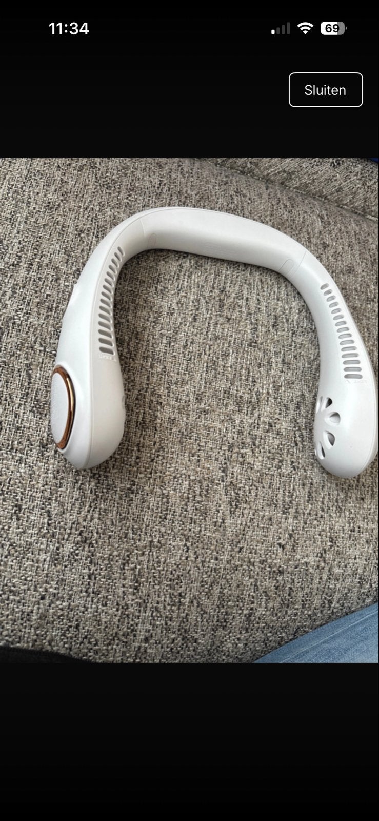 Draagbare Nekventilator - Wit, Witgoed en Apparatuur, Ventilatoren, Ophalen of Verzenden, Nieuw, Overige