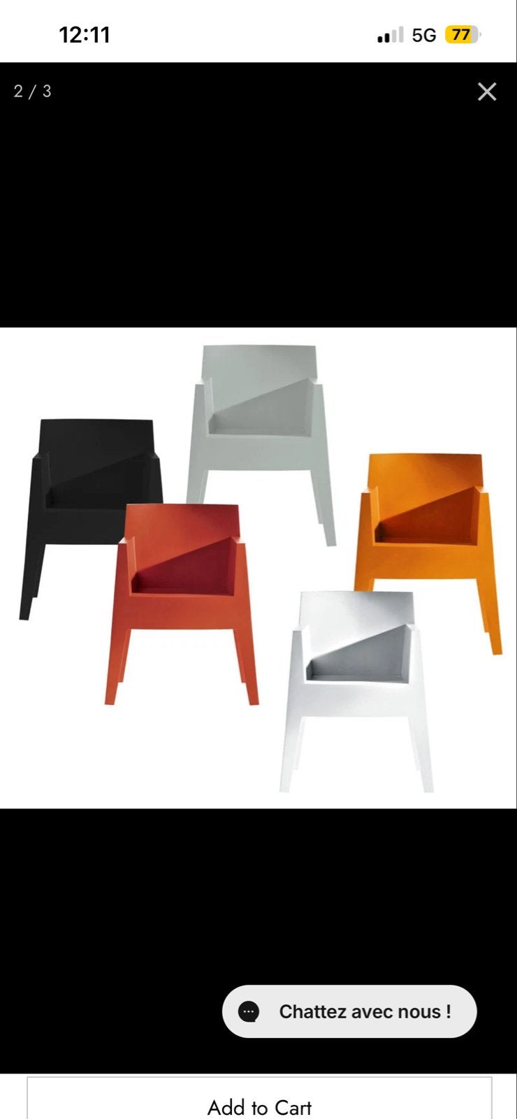 Philippe Starcke Driade Toy Chair - 6x wit en 4 terra, Ophalen, Kunststof, Wit, Zo goed als nieuw