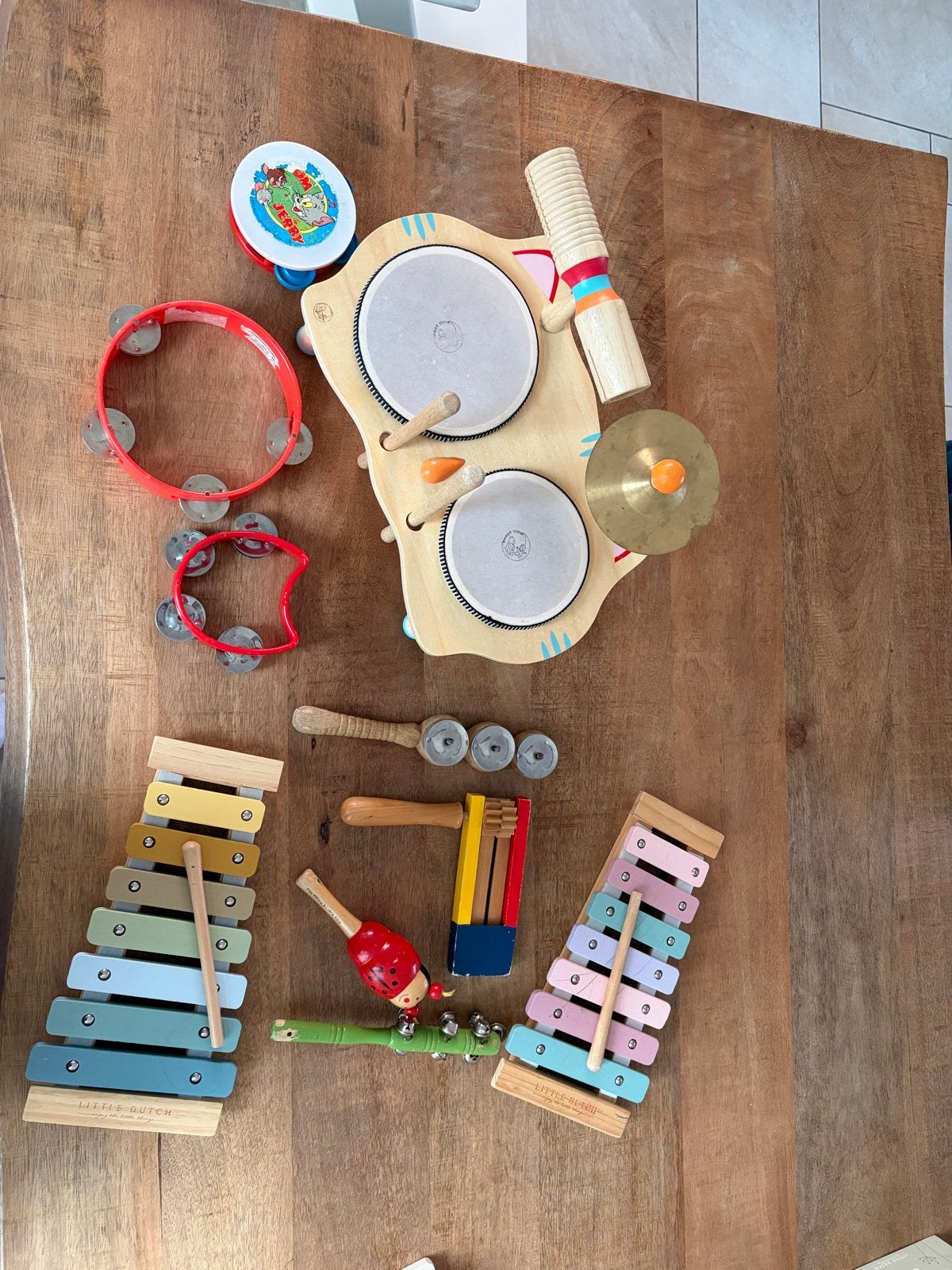 Grote set houten muziekinstrumenten voor kinderen, Ophalen, Gebruikt, Overige typen