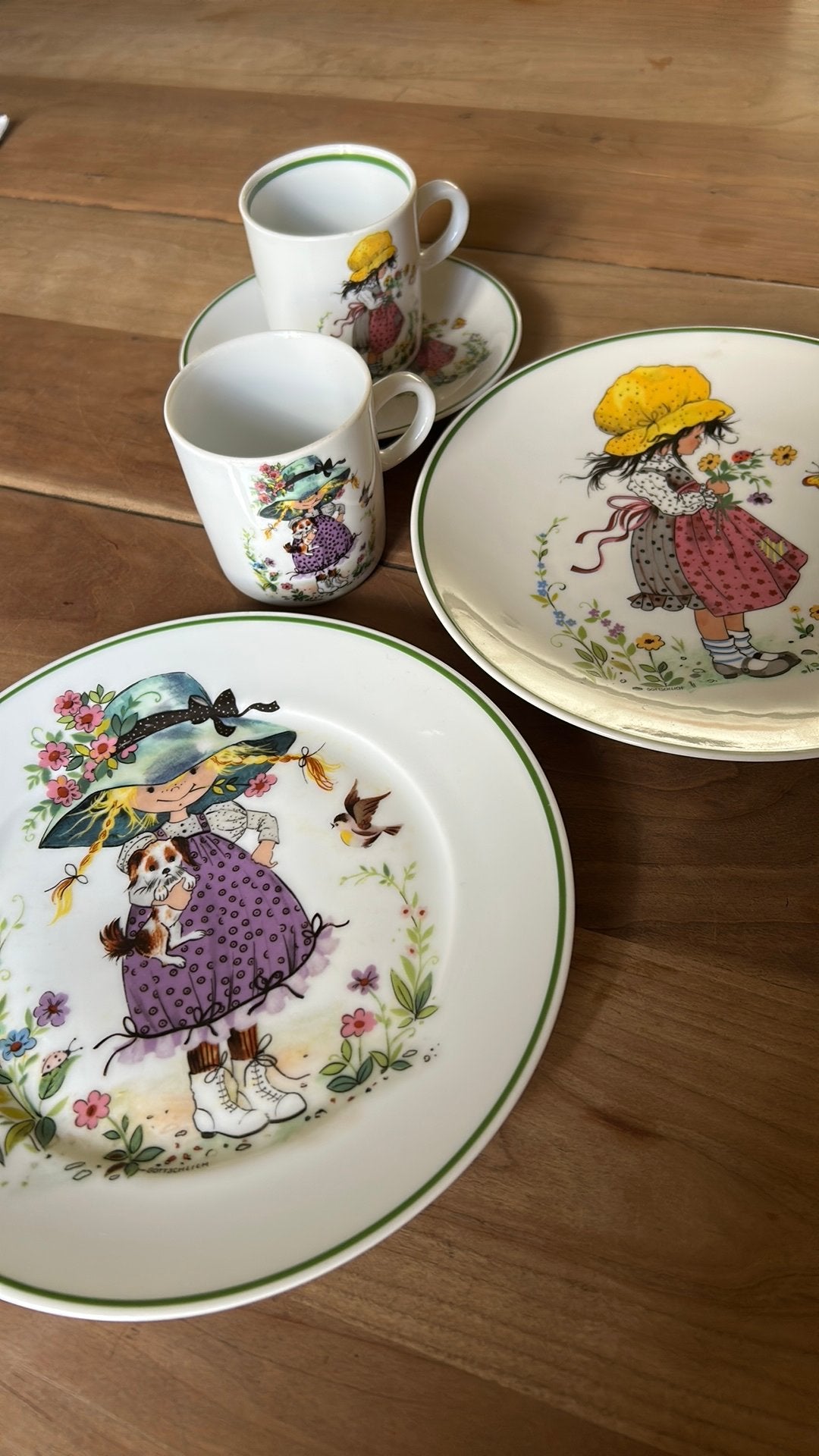 Vintage Tirschenreuter kinderservies bordjes kopjes, Ophalen of Verzenden, Zo goed als nieuw, Overige stijlen, Kop(pen) en/of Schotel(s)