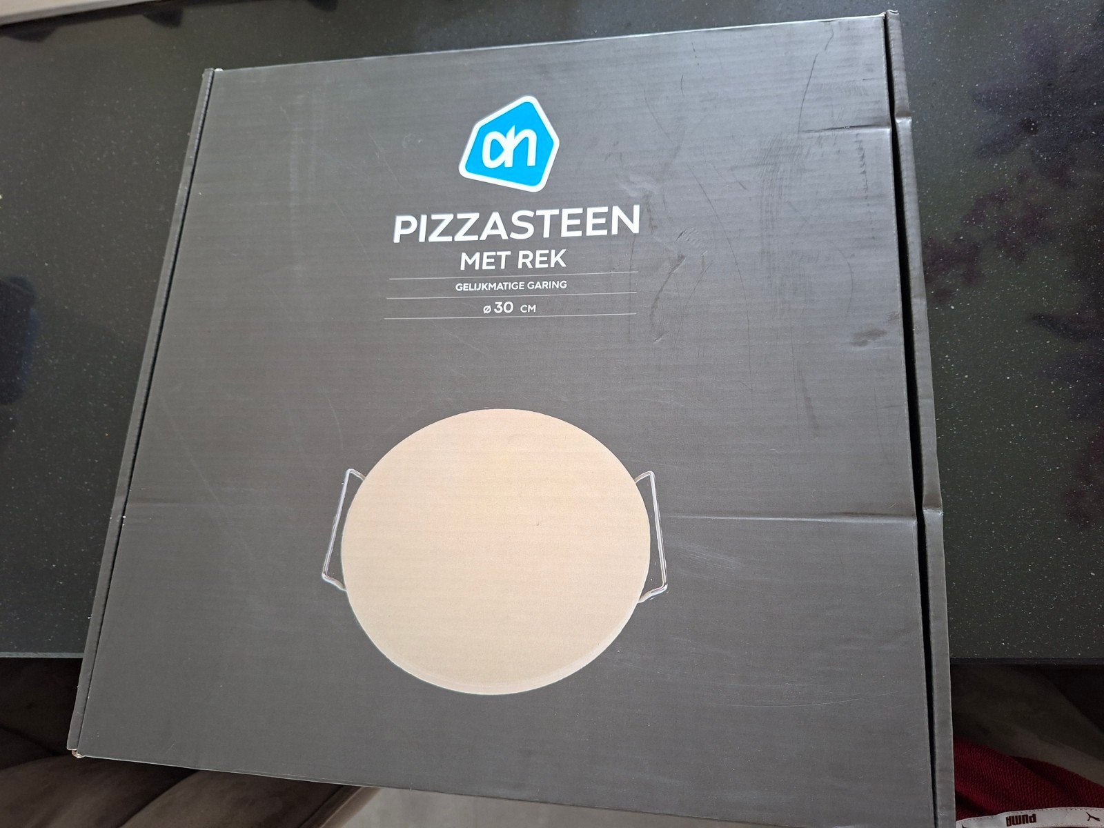 Pizzasteen met rek - Ø 30 cm voor perfecte pizza's, Huis en Inrichting, Keuken | Keukenbenodigdheden, Beige, Overige typen, Nieuw