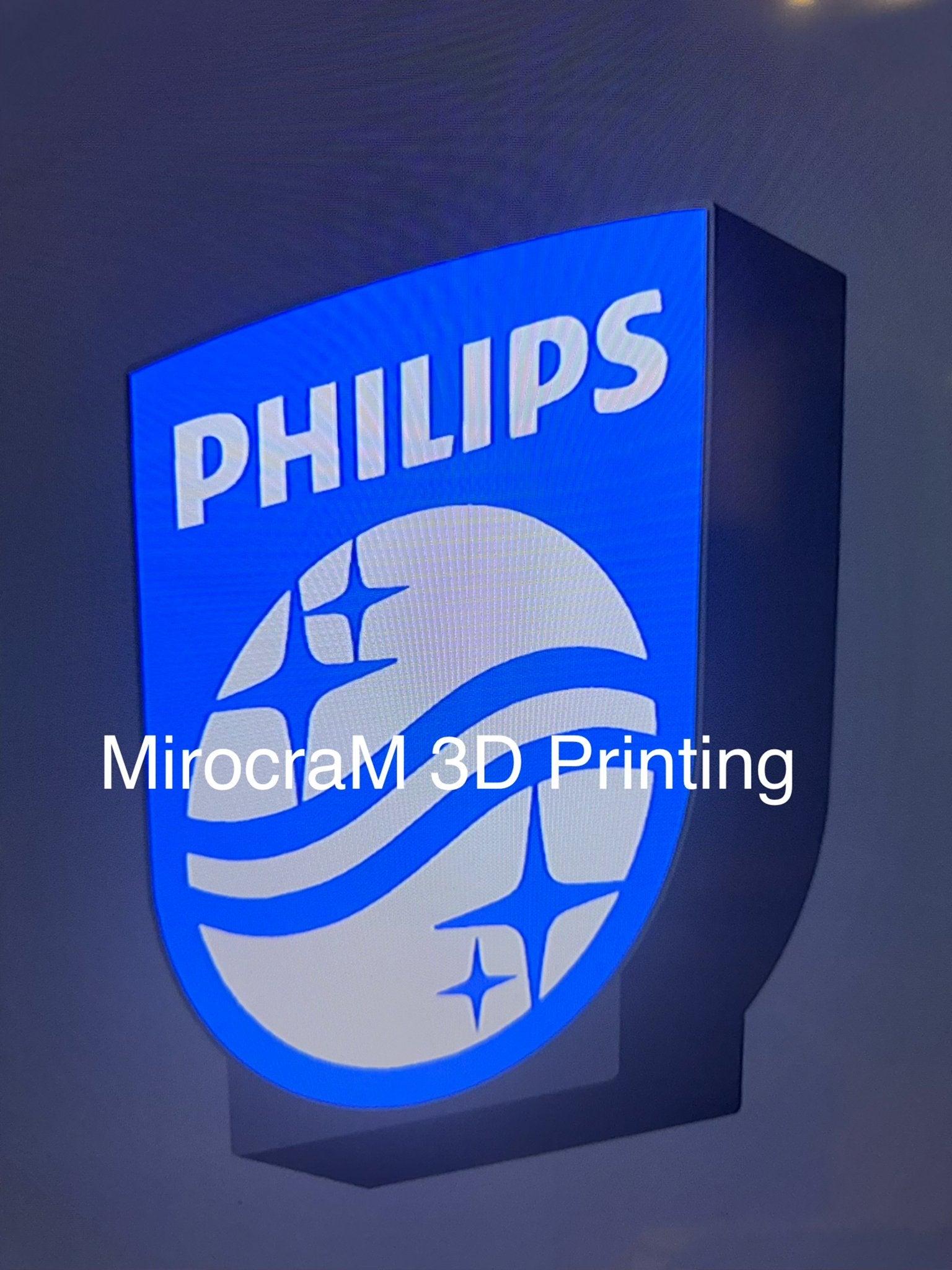 Philips Ledbak 26 x 22,5 cm - Ophangen of met voet, Gebruikt, Blauw, Verzenden, Kunststof