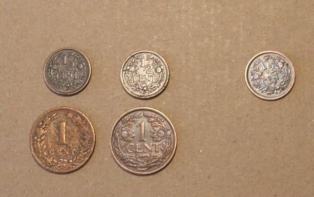 halve centen, Ophalen of Verzenden, Koningin Wilhelmina, Overige waardes, Losse munt