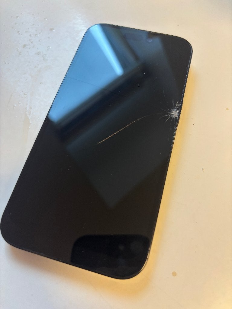 iPhone 14 Pro | 256GB | barst in voorscherm, Telecommunicatie, Mobiele telefoons | Apple iPhone, IPhone 14 Pro, Zwart, Zo goed als nieuw