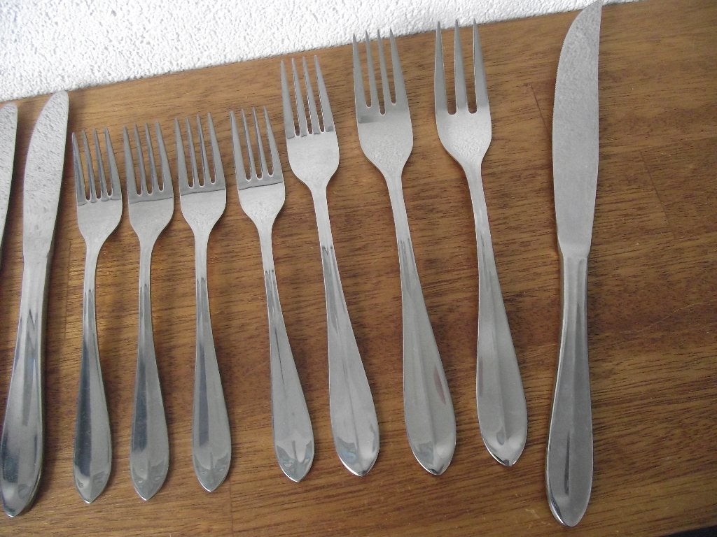 5 RVS Hollands Lof bestek 2 lepel 20,5 cm mes vork 22 cm p s, Ophalen of Verzenden