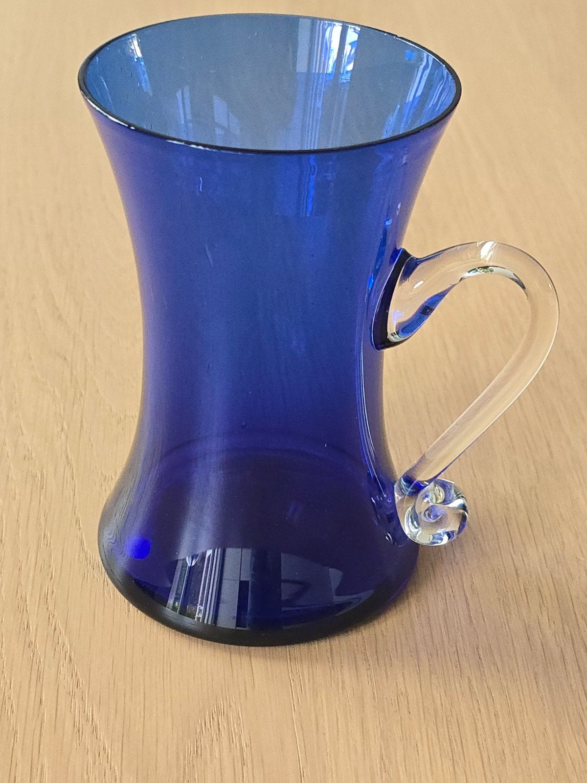 antieke kobalt blauw glas met oor Art Glass €9,95, Antiek en Kunst, Ophalen of Verzenden