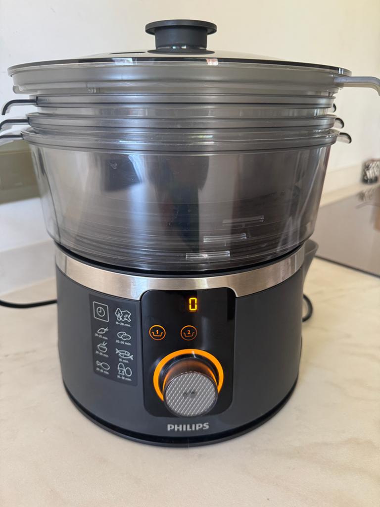 Philips Elektrische stoompan / stoommachine compleet, Ophalen of Verzenden, Zo goed als nieuw, Overige materialen, Kookpan of Snelkookpan
