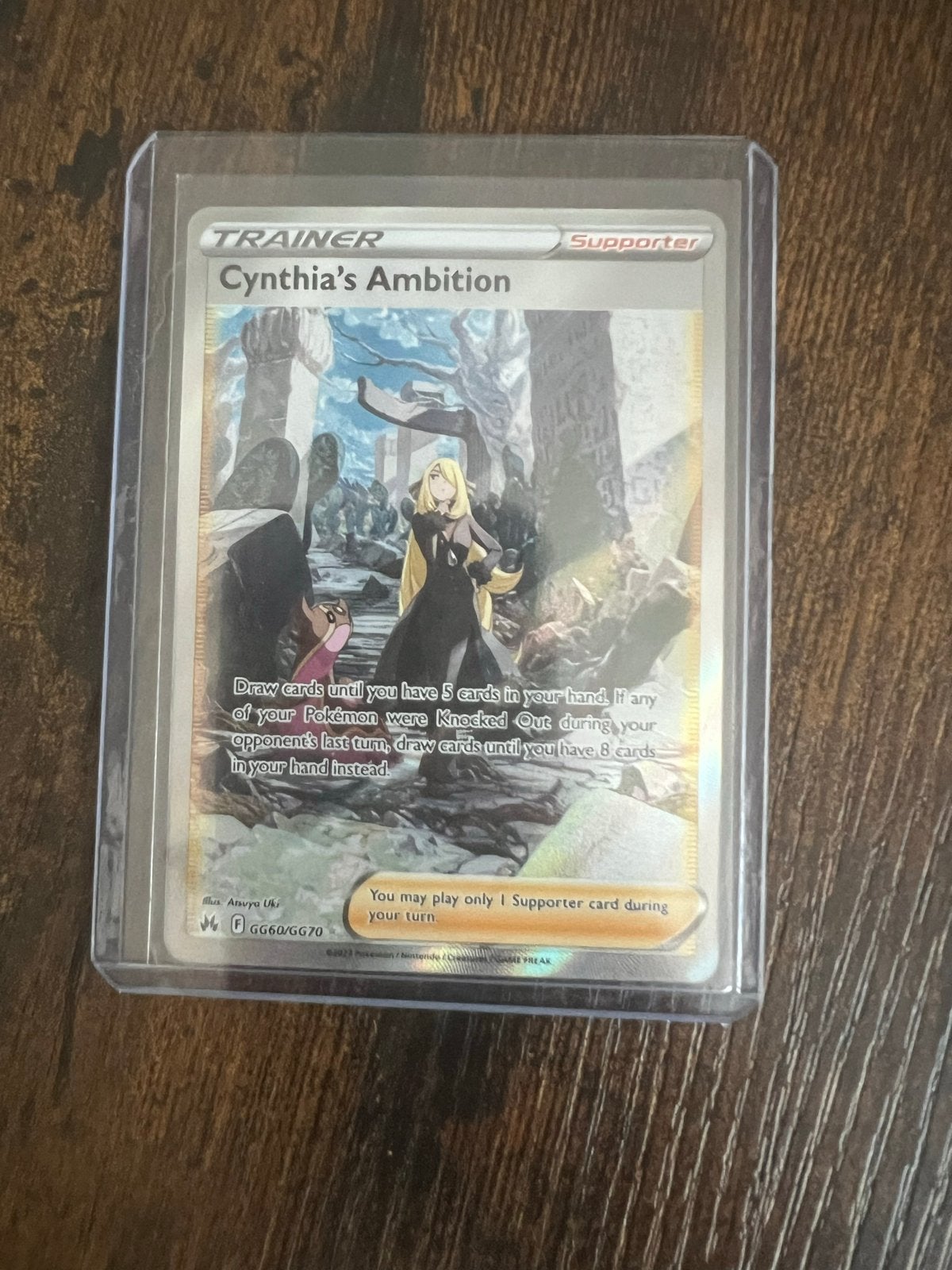 Pokémon TCG Cynthia's Ambition GG60/GG70 Trainer Kaart, Ophalen, Zo goed als nieuw, Losse kaart