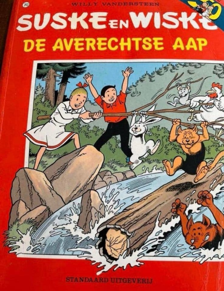 WILLY VAN DER STEEN SUSKE EN WISKE DE AVERECHTSE AAP 243, Eén stripboek, Ophalen of Verzenden, Gelezen