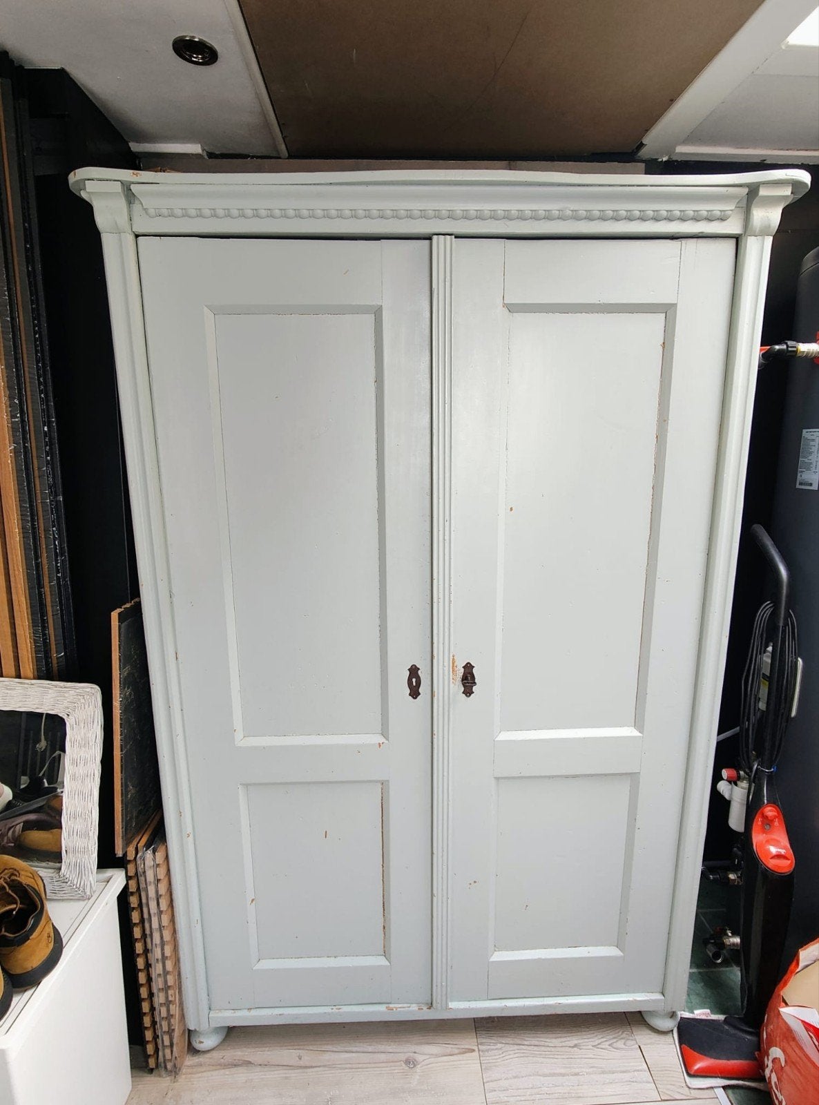 Grenen kast - Vintage kledingkast met planken, Ophalen, Gebruikt, 50 tot 75 cm, 150 tot 200 cm