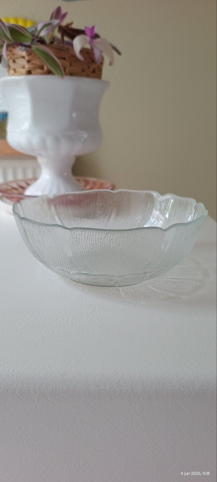 Arcoroc Fleur vintage glazen schaal, Ophalen of Verzenden