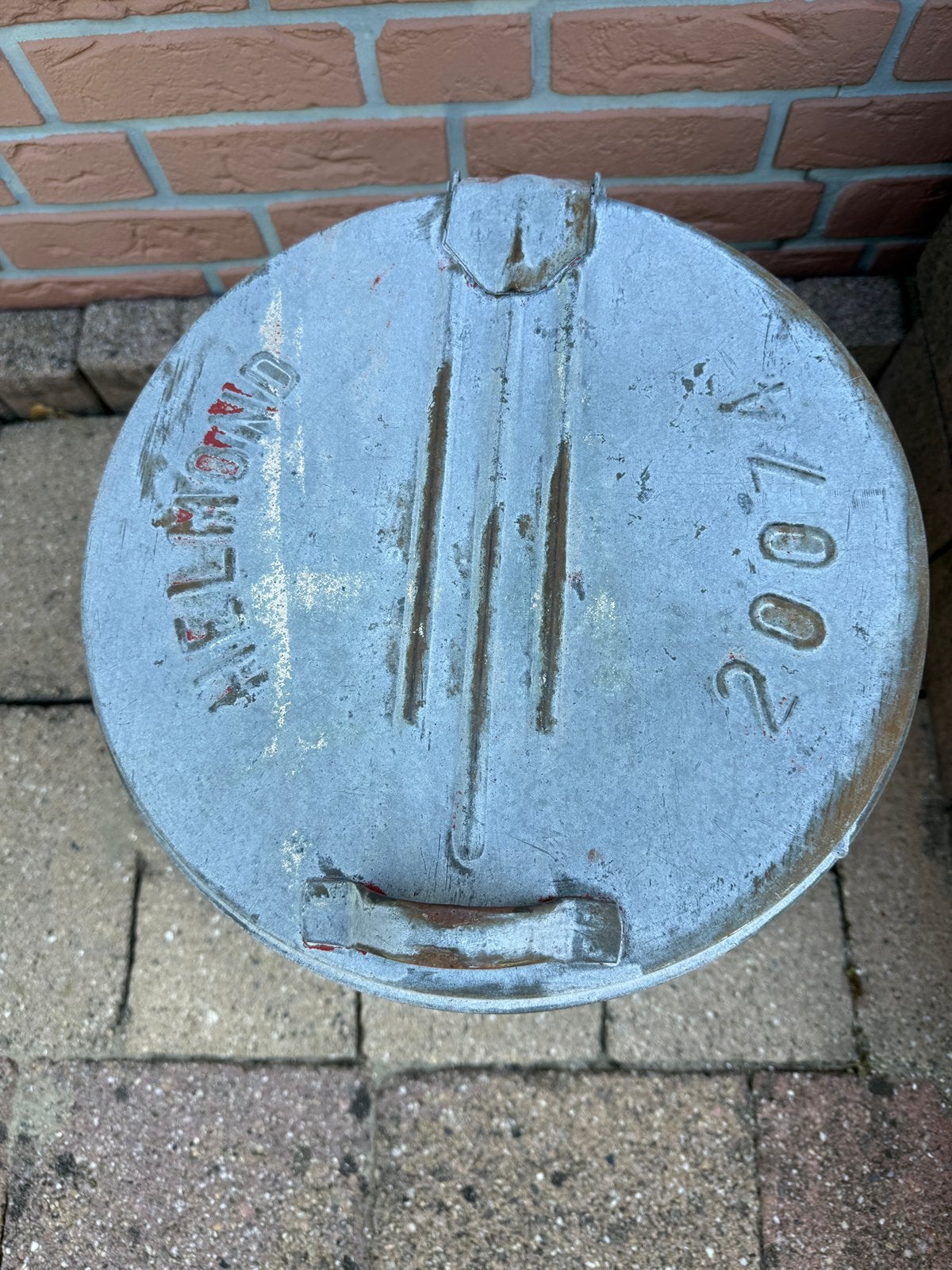 zinken vuilnisbak met deksel, 40 liter of meer, Ophalen of Verzenden, Minder dan 50 cm