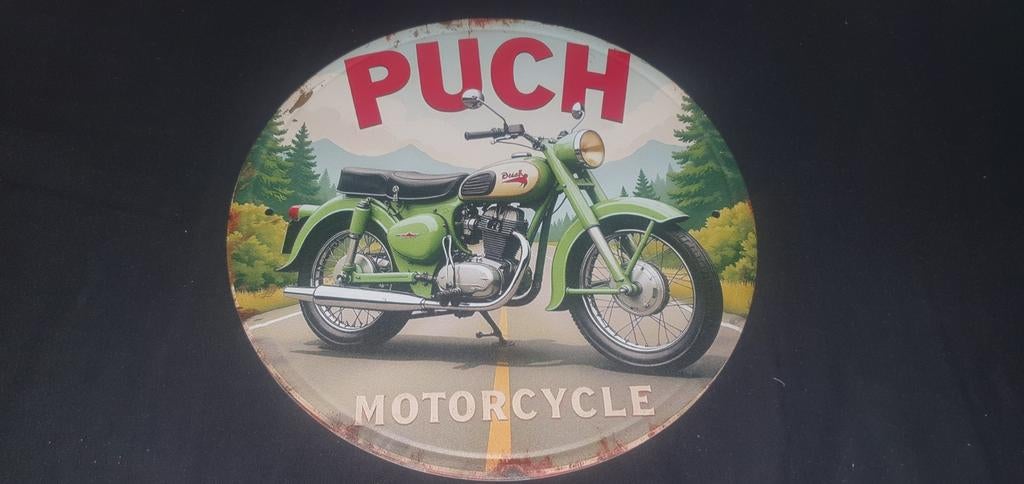 Puch wandbord met een diameter van 20 cm., Verzamelen, Merken en Reclamevoorwerpen, Ophalen of Verzenden, Nieuw, Reclamebord