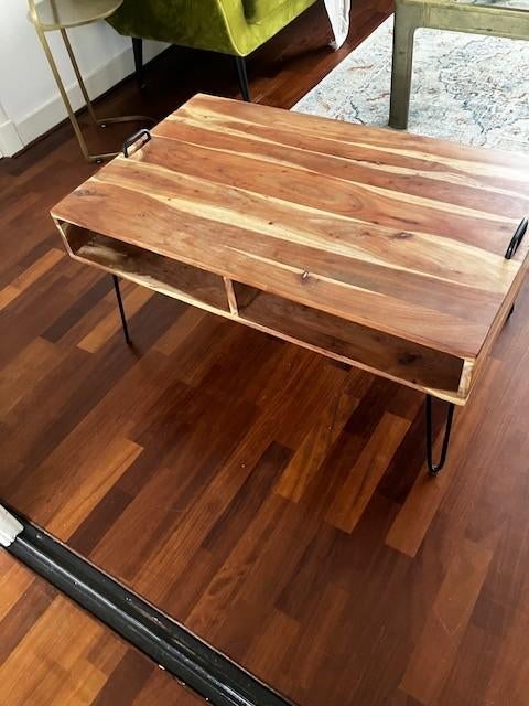 Salontafel Acaciahout, Ophalen, 100 tot 150 cm, 50 tot 100 cm, Zo goed als nieuw