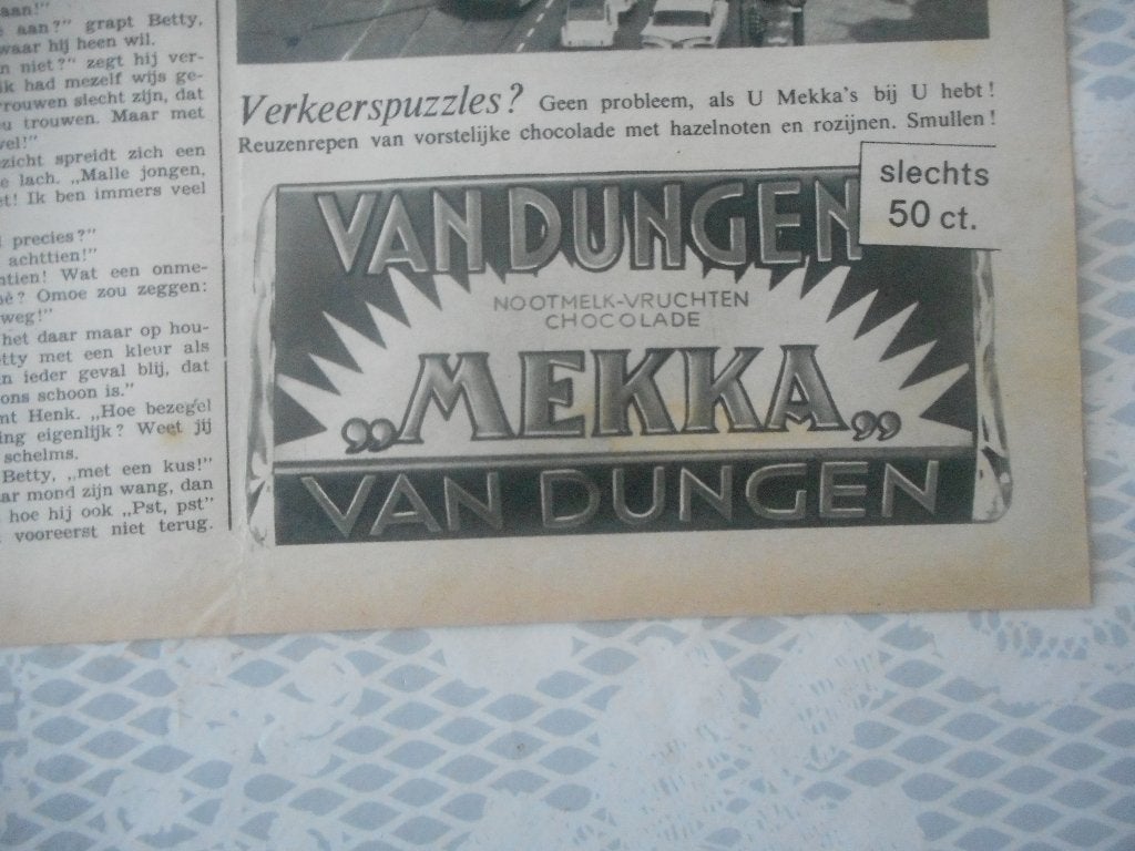 Adv. Mekka. Van Dungen. 1962., Verzamelen, Merken en Reclamevoorwerpen, Ophalen of Verzenden, Gebruikt, Overige typen