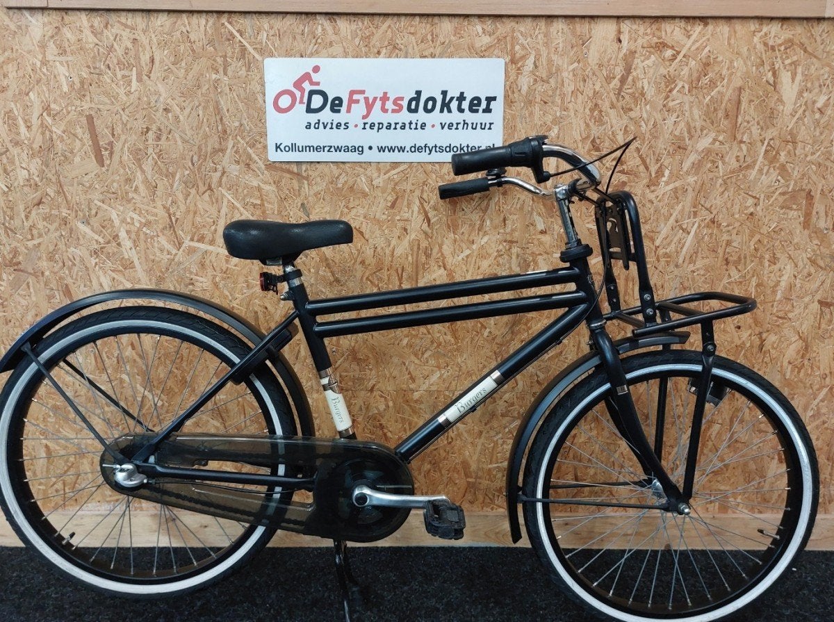 Burgers Retro 24'' jongensfiets Jongens Mat Zwart 42cm, Ophalen, 20 inch of meer, Gebruikt, -