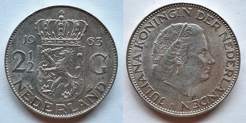 Rijksdaalder 1963 zilver, Verzenden, Koningin Juliana, 2½ gulden, Zilver