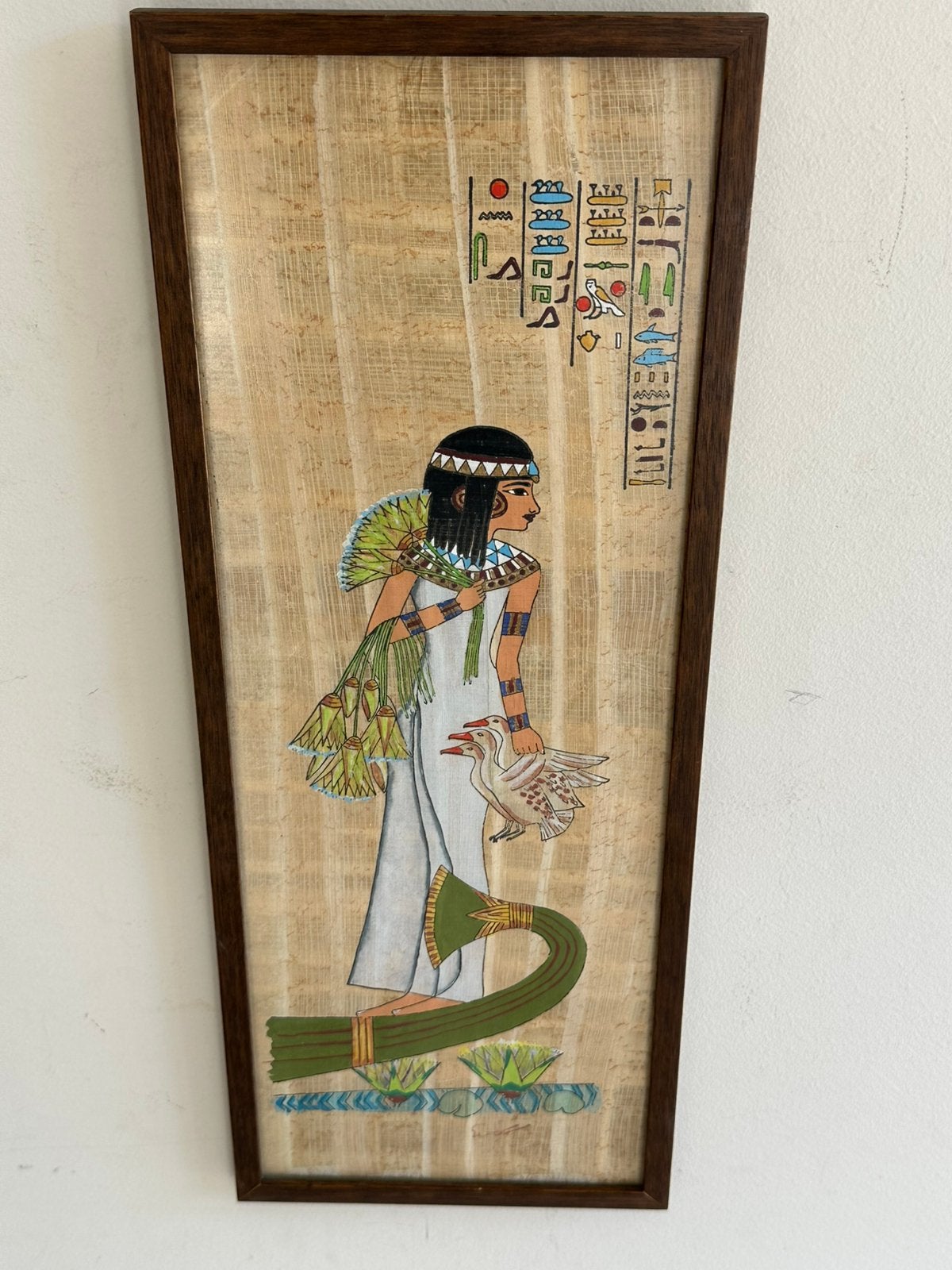Oud papyrus schilderij Egypte 16/41 cm, Ophalen of Verzenden