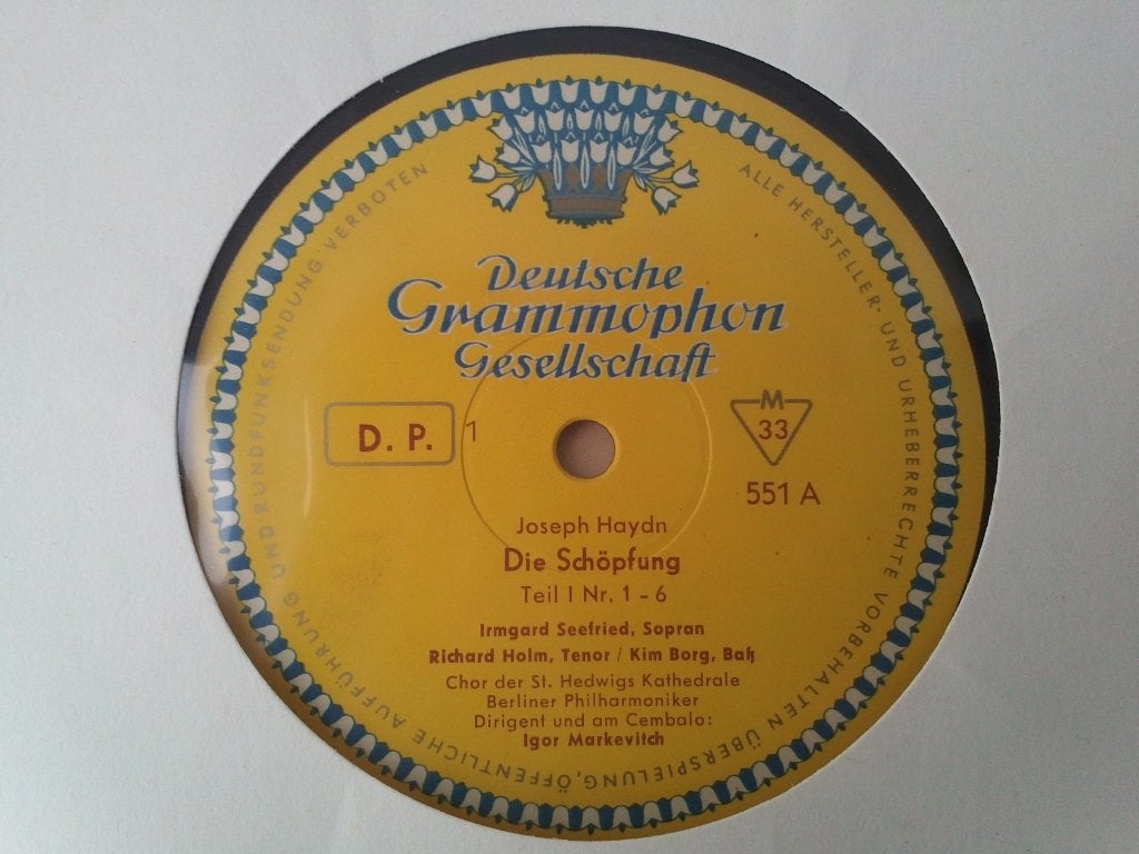 Mooie vintage platenbox met drie platen van Haydn uit 1967., Ophalen of Verzenden