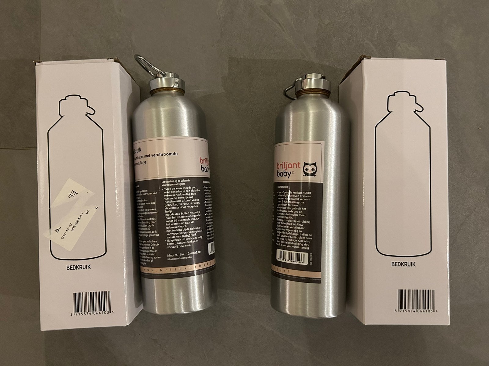 Briljant Baby aluminium bedkruiken met kruikzakken, Ophalen, Zo goed als nieuw