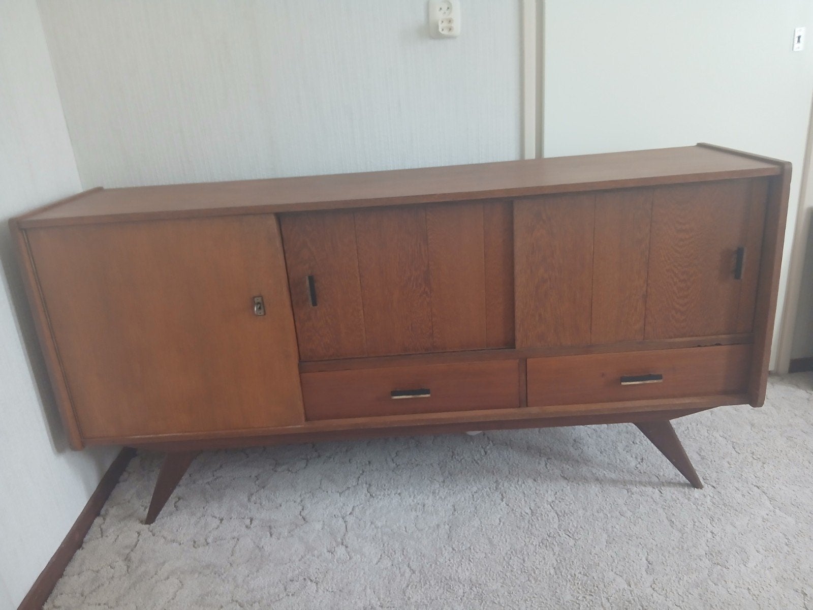 Vintage dressoir mid century modern Deens design, Huis en Inrichting, Kasten | Dressoirs, Ophalen, Gebruikt, 25 tot 50 cm