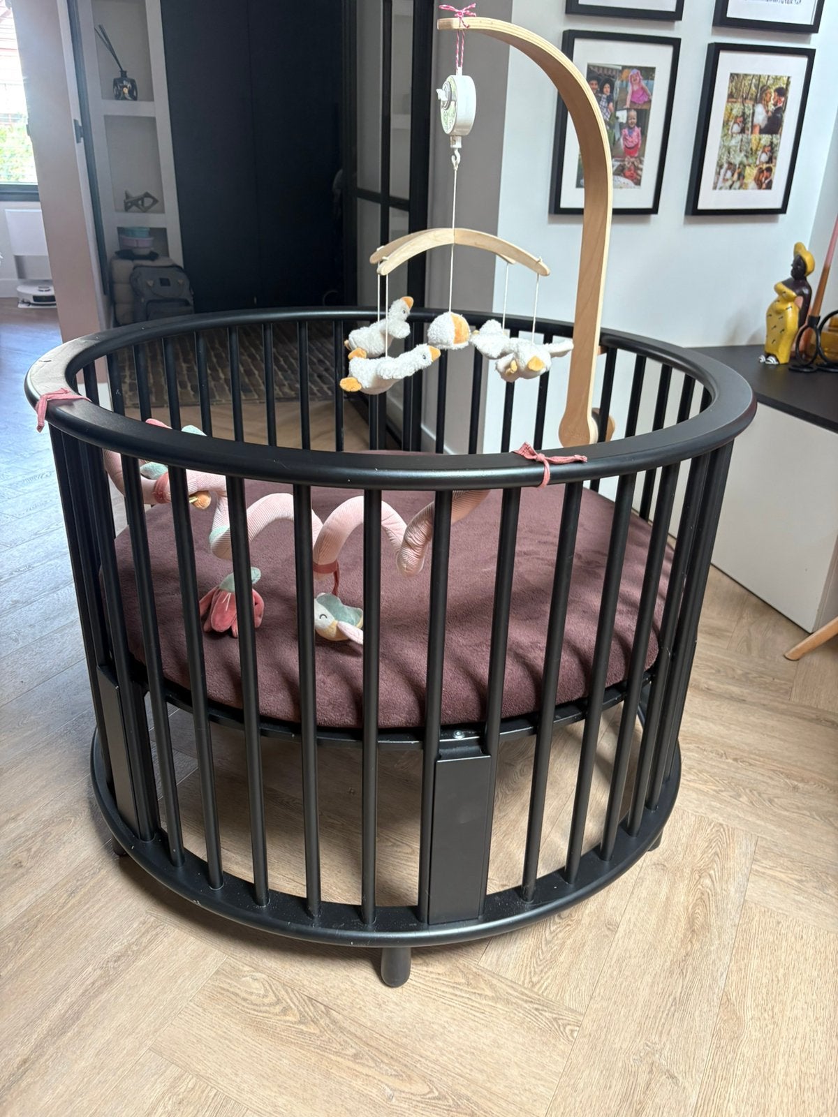 Bopita box rond zwart met toebehoren, Kinderen en Baby's, Boxen, Ophalen of Verzenden, Rond, In hoogte verstelbaar