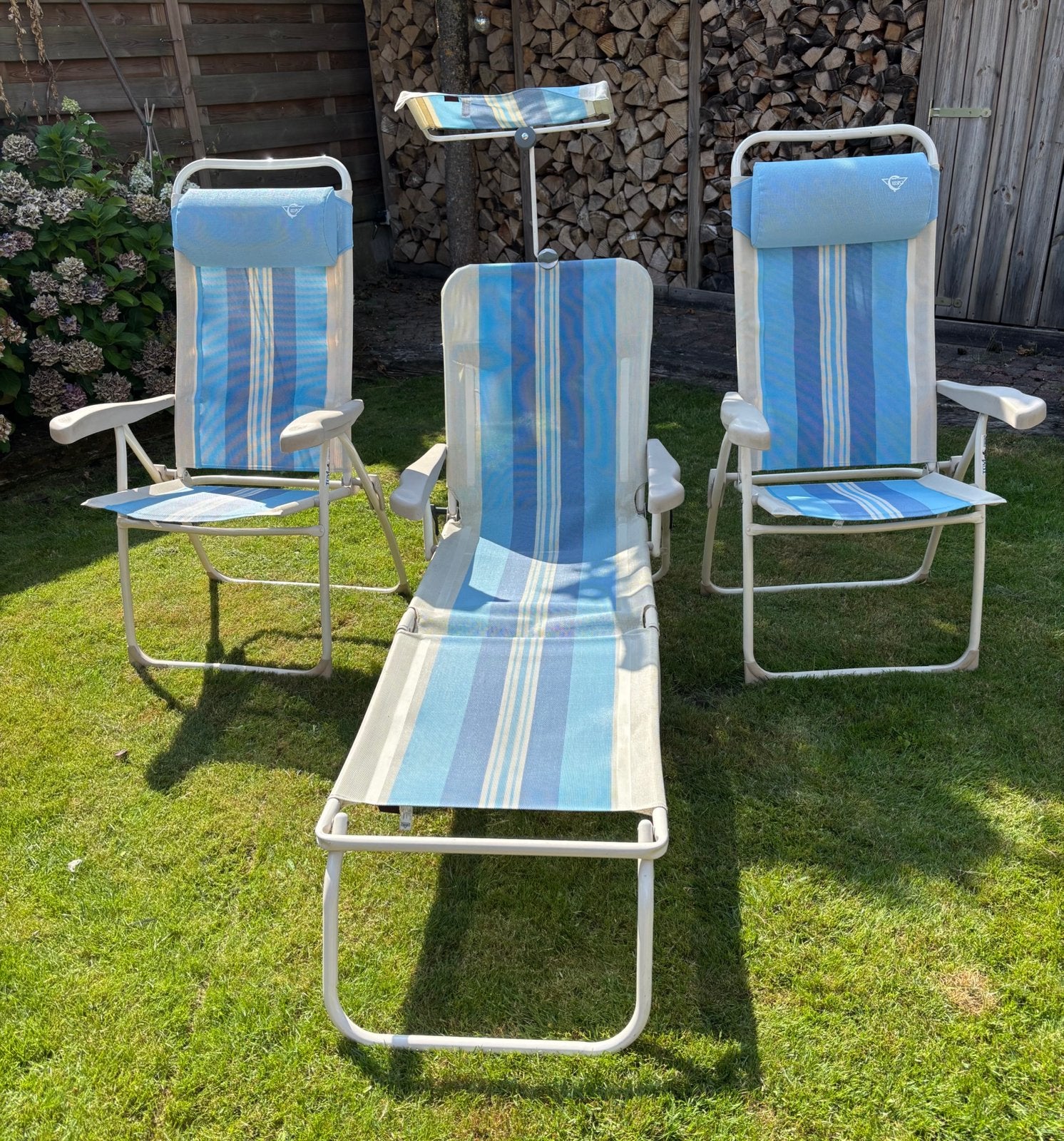 2 Crespo stoelen en 1 Crespo stretcher, Ophalen, Zo goed als nieuw, Campingstoel