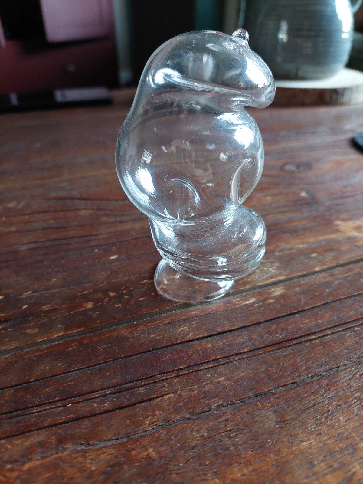 Donald Duck hoofd van glas, glasgeblazen, Verzamelen, Ophalen of Verzenden, Donald Duck, Zo goed als nieuw, Beeldje of Figuurtje